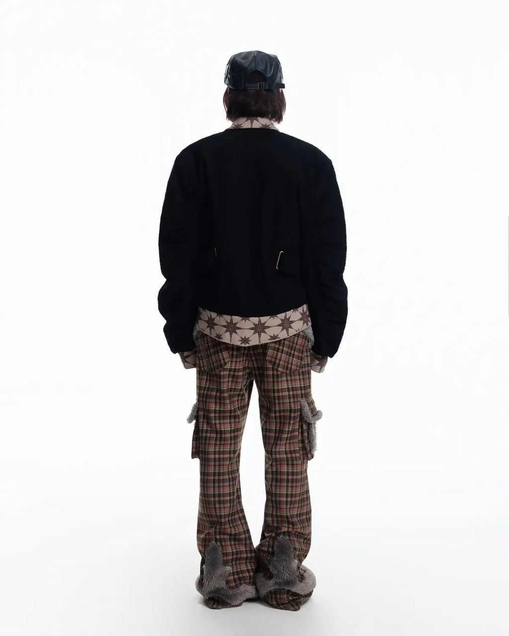 Check Emo EMO Check Knit-Panel Flare Pants β EMOBROTHER