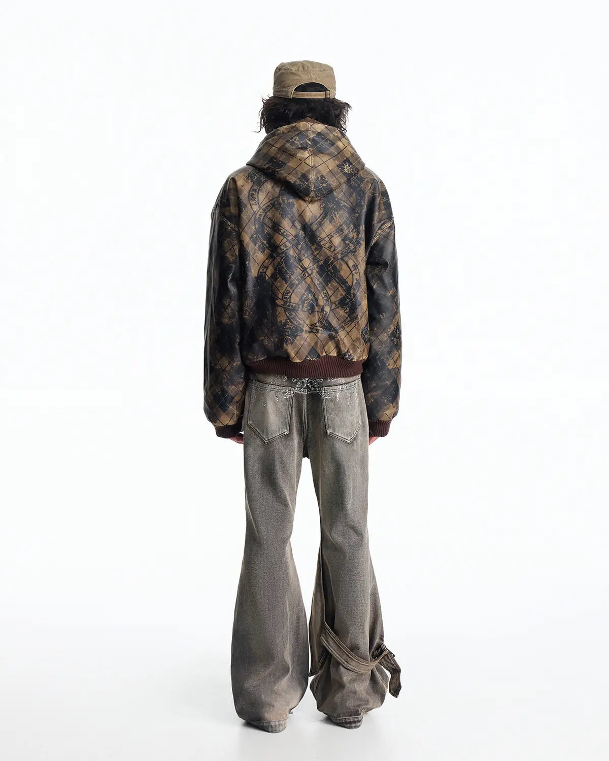 EMO Retro Grid Print Sweat Jacket