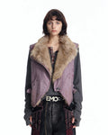 EMO Embroidered Cropped Faux-Leather