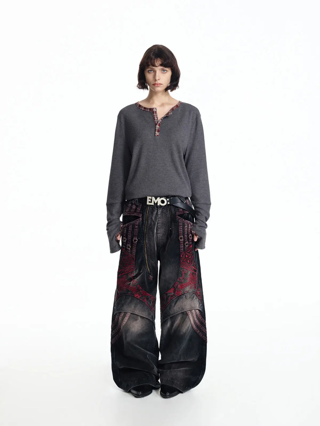 EMO Textured Waffle-Knit Slim-Fit Top