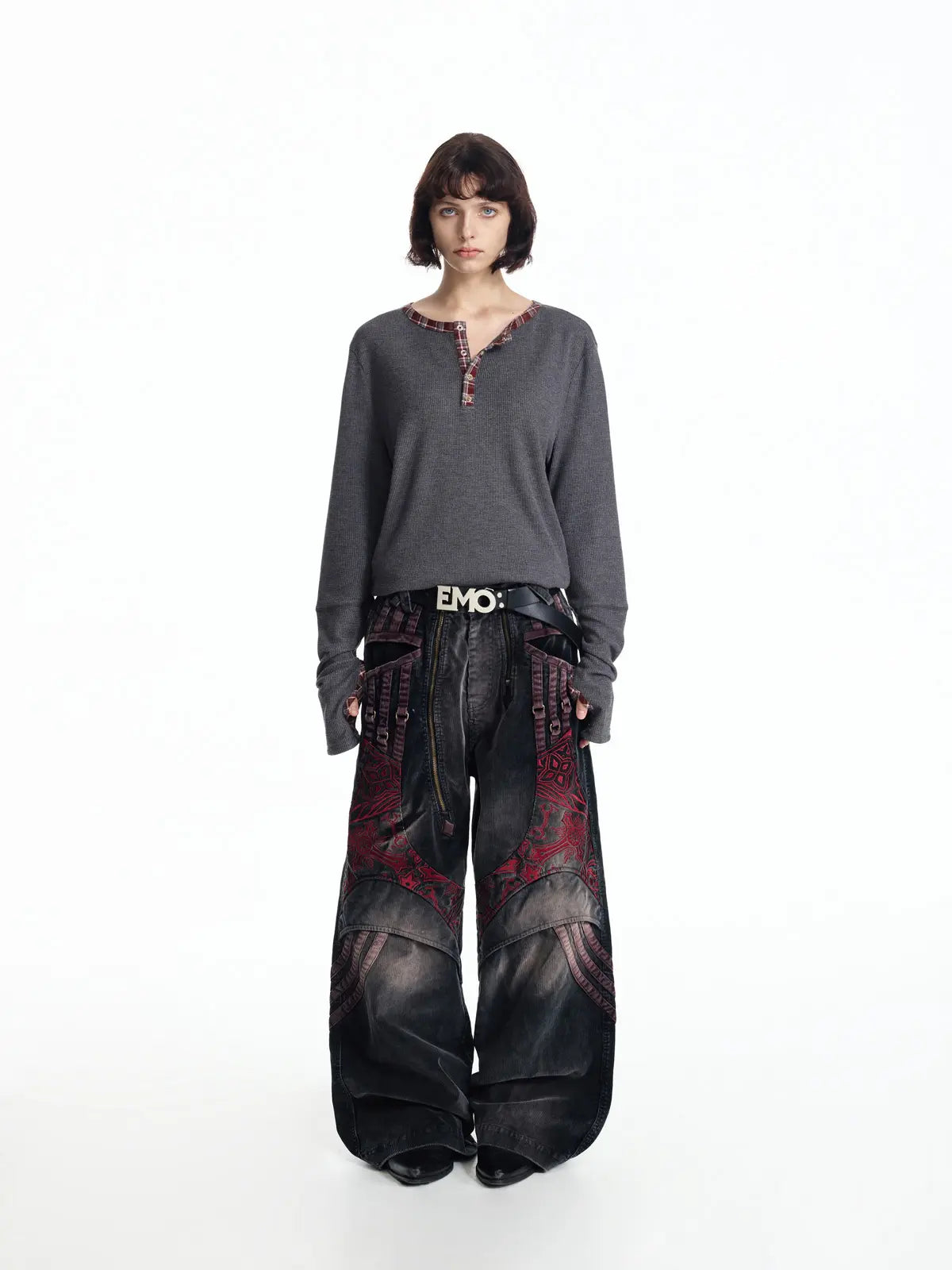 EMO Textured Waffle-Knit Slim-Fit Top