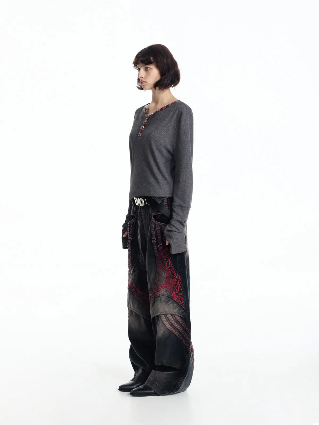 EMO Textured Waffle-Knit Slim-Fit Top