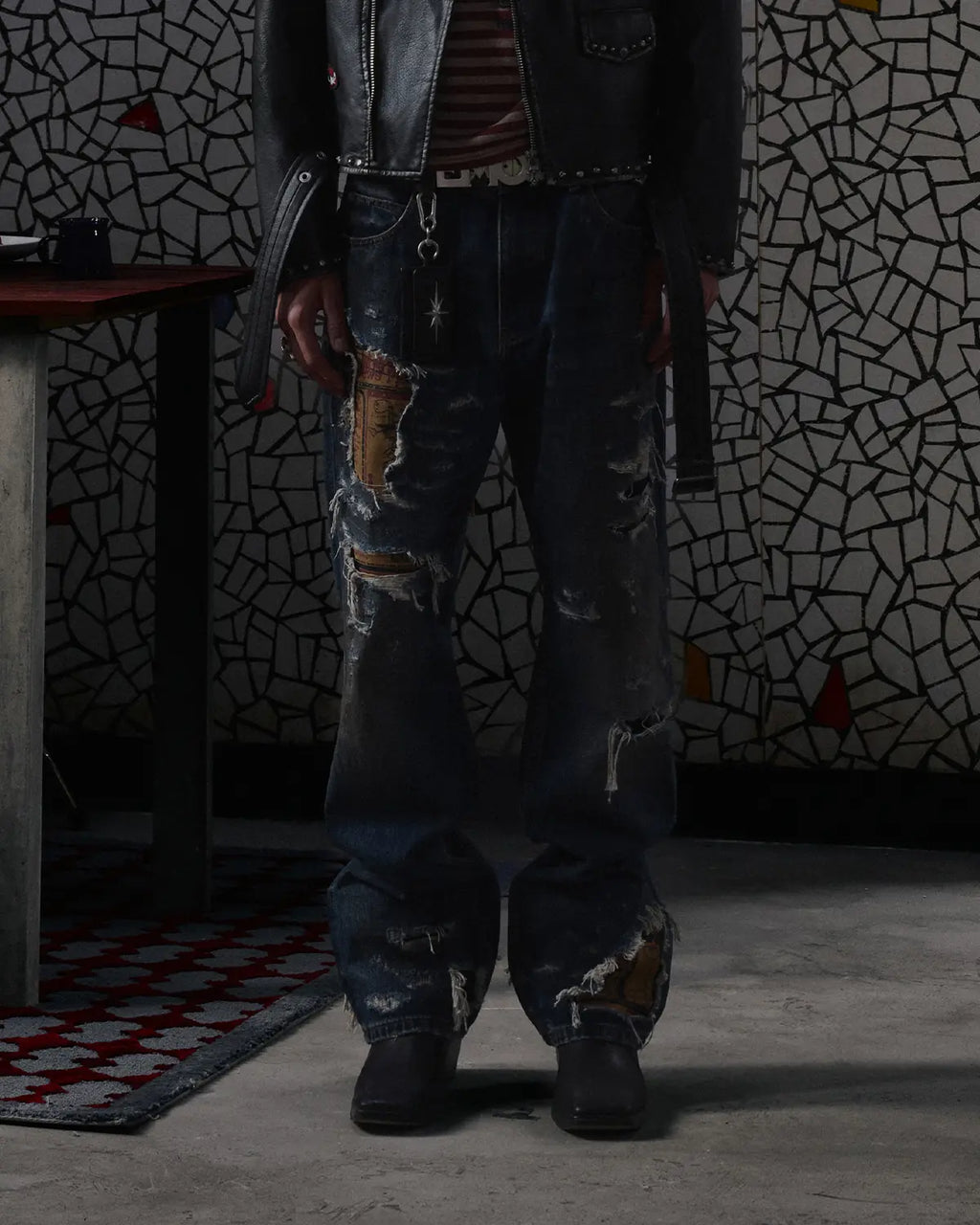 EMO "Shredded Truth" Vintage Straight Denim