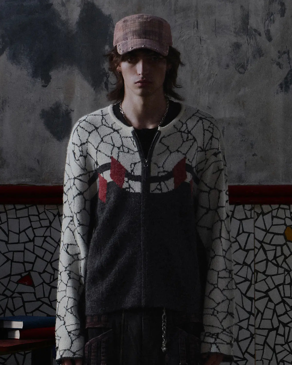 EMO Retro Biker-Inspired Jacquard Sweater