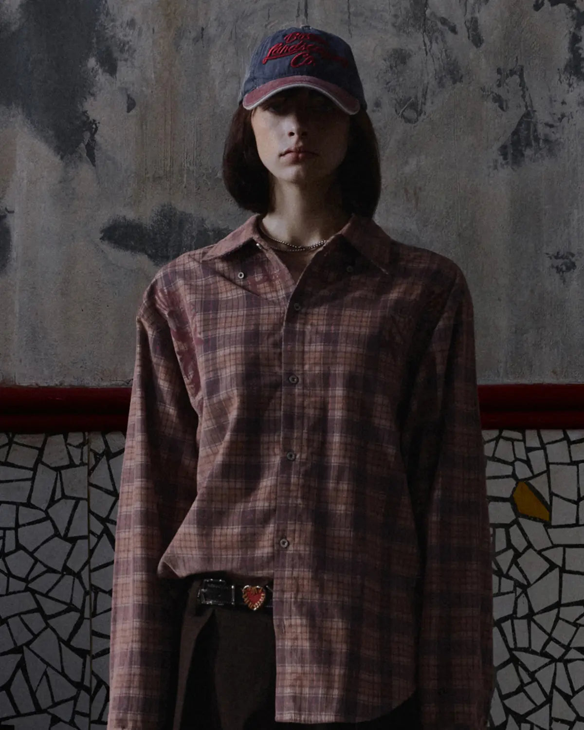 EMO Vintage Texture Flocking Button-Down Shirt