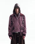 EMO Vintage Velvet Panel Baseball Jacket Purple
