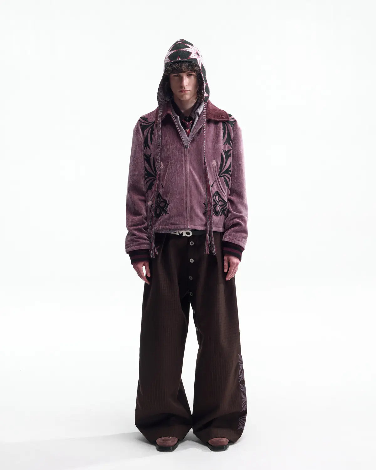 EMO Vintage Velvet Panel Baseball Jacket(Purple) – EMOBROTHER EMO Vintage Velvet Panel Baseball Jacket(Purple) – EMOBROTHER
