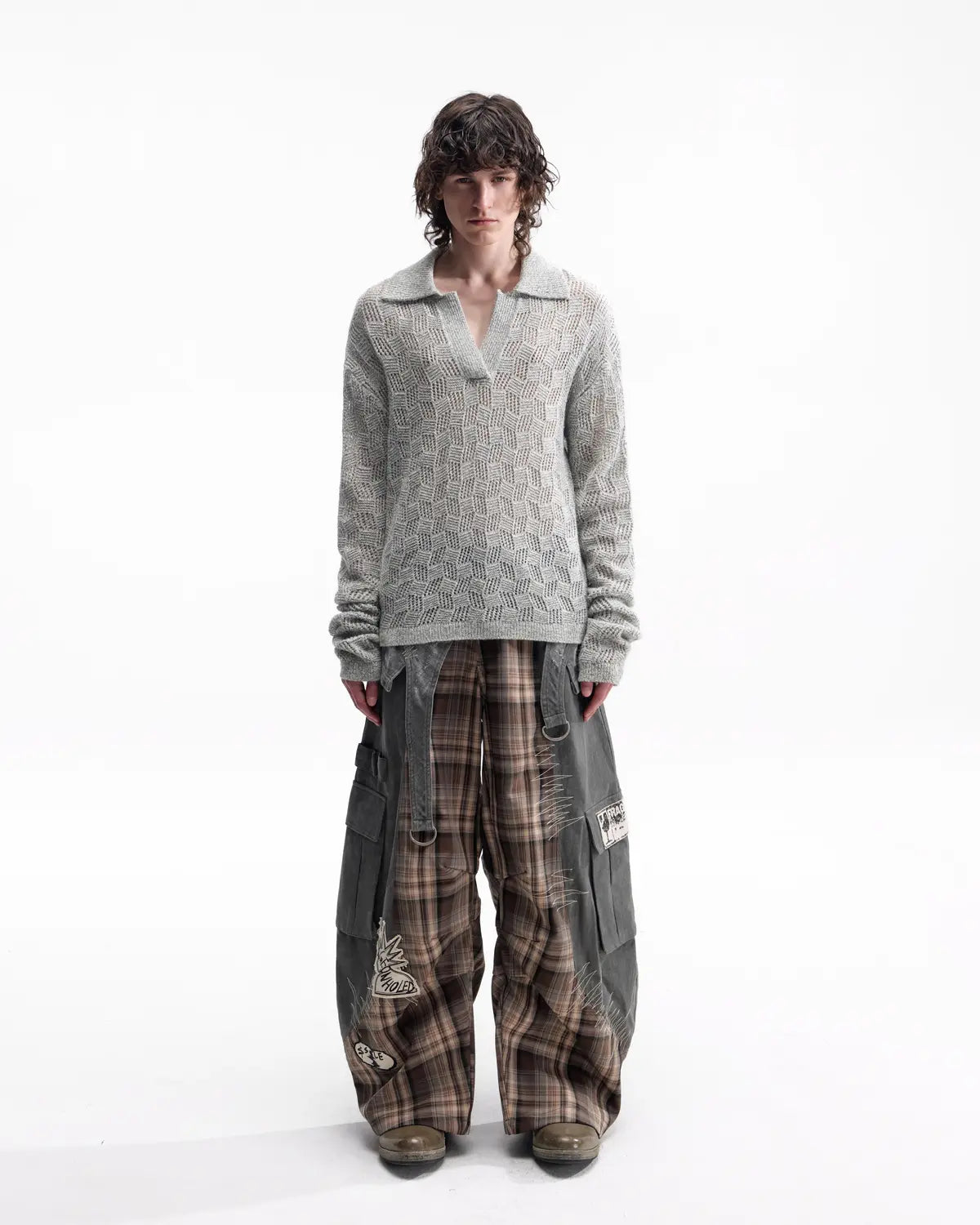 EMOBROTHER ワイドパンツ EMOBROTHER EMO Patchwork Trousers ワイドパンツ - メルカリ