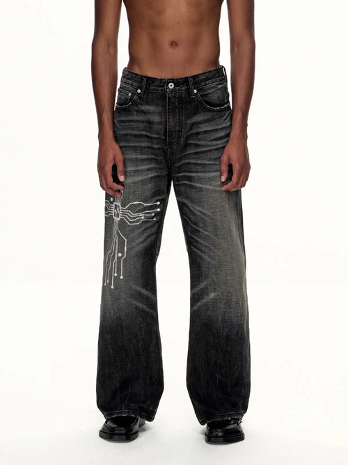 EMO "Digital Erosion" Straight Leg Jeans