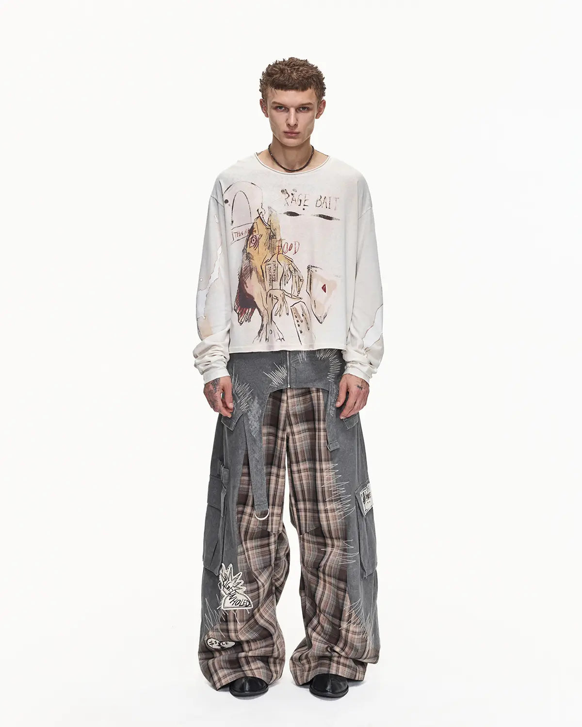 EMO"Digital Scar" Patchwork Trousers