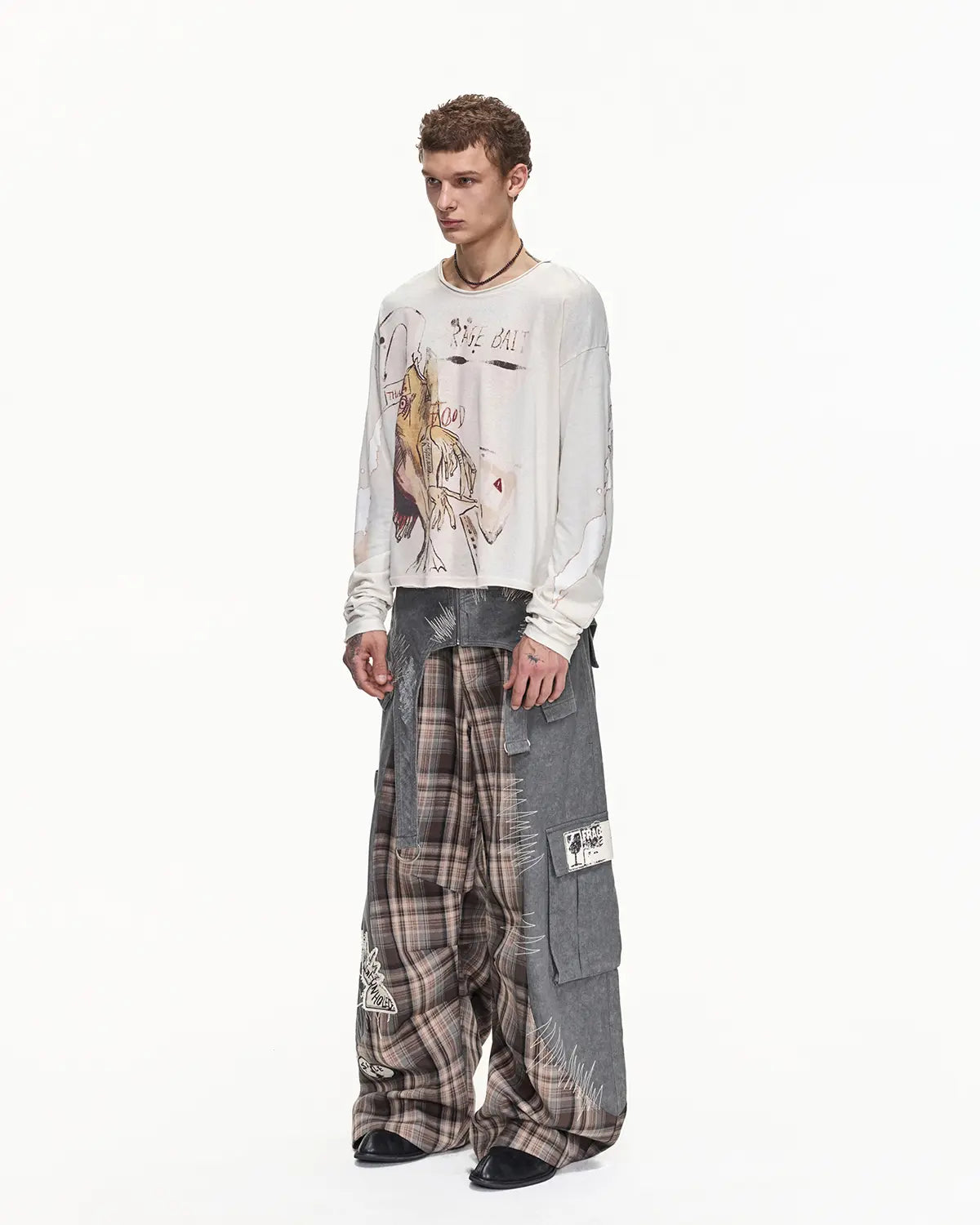 EMO"Digital Scar" Patchwork Trousers
