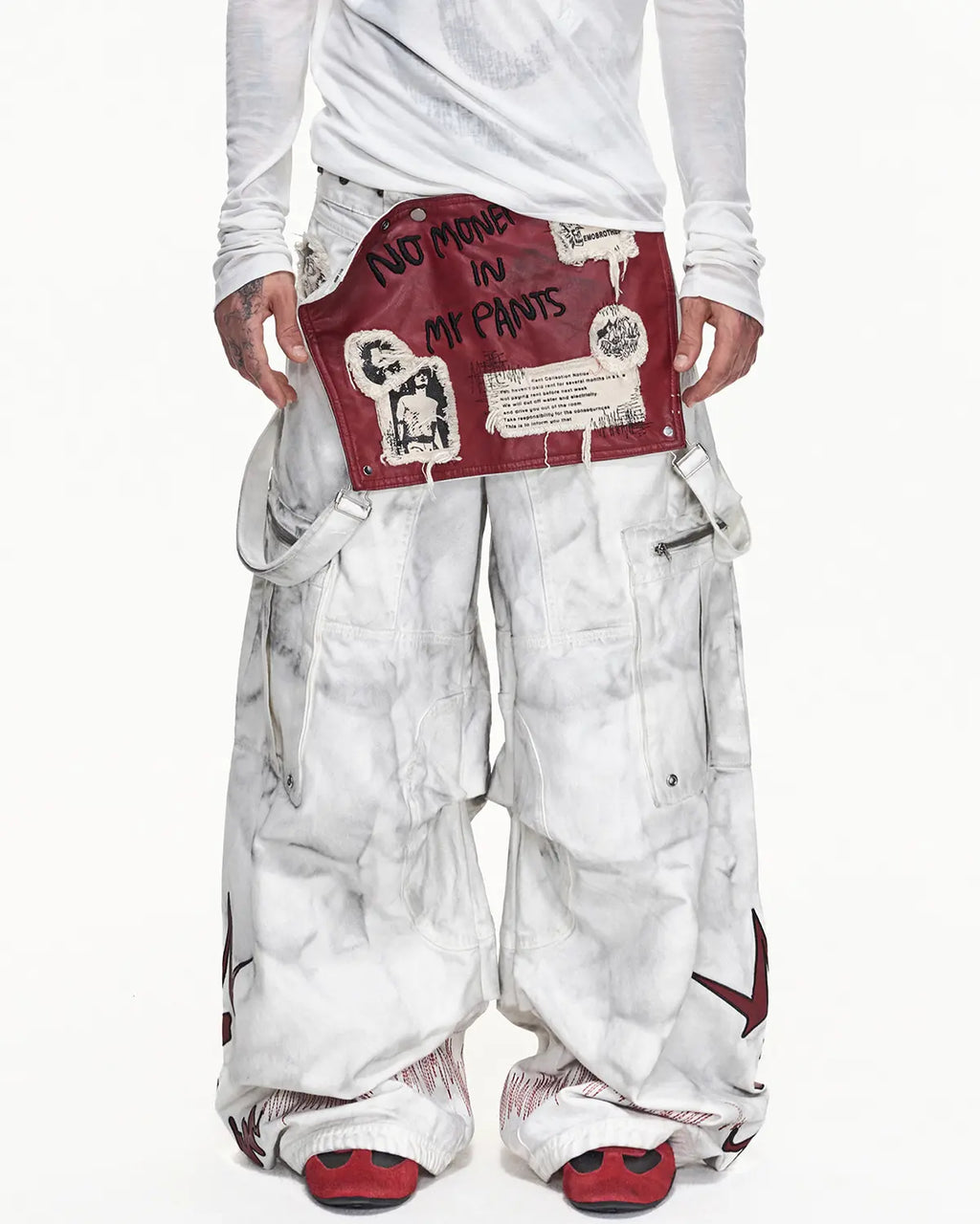 EMO Removable Wide-Leg Overall Pants