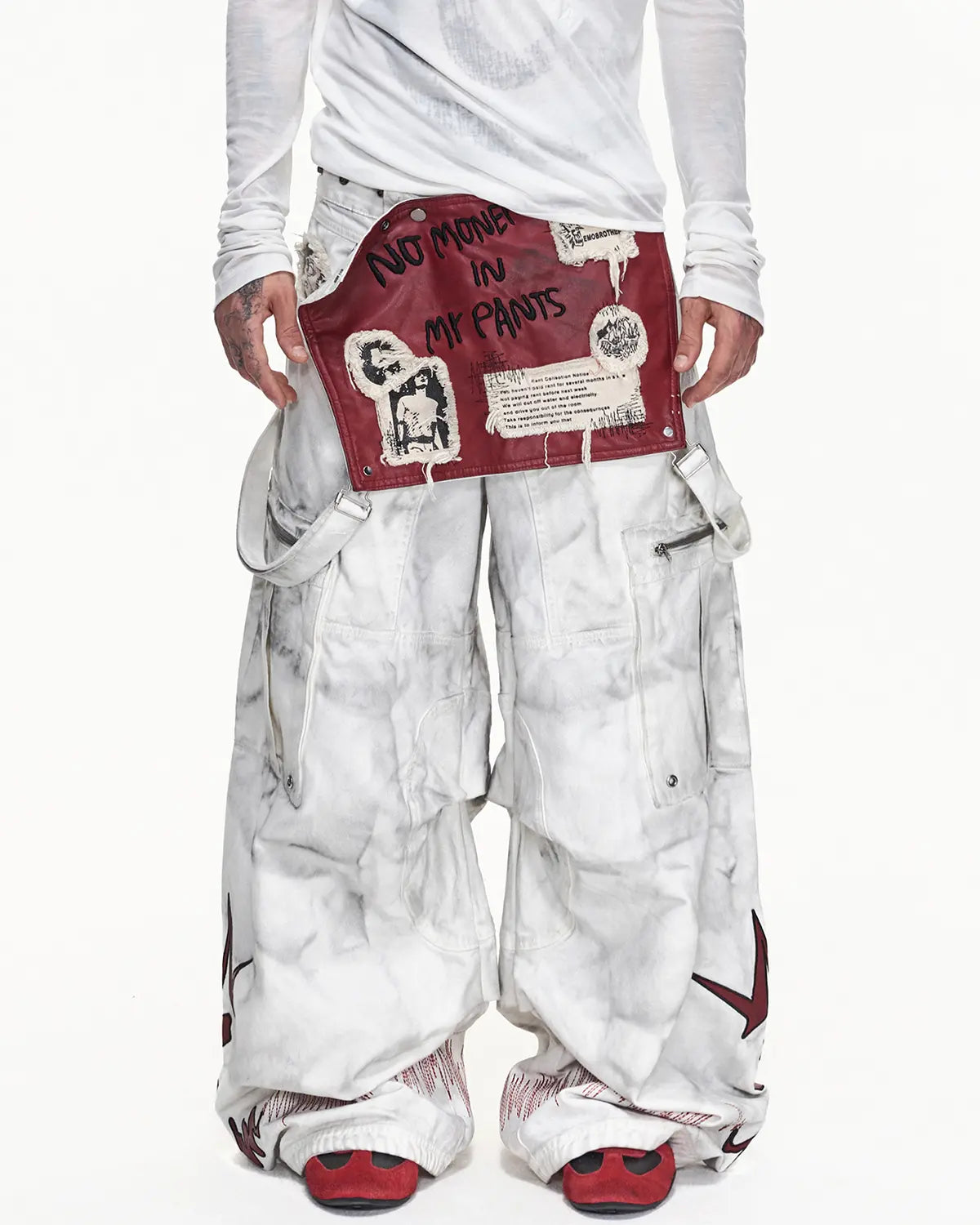 EMO Removable Wide-Leg Overall Pants