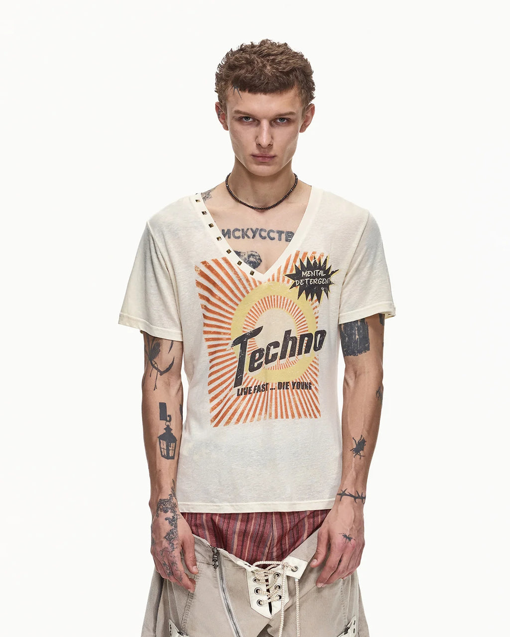 EMO Techno Wash Fitted V-Neck Tee