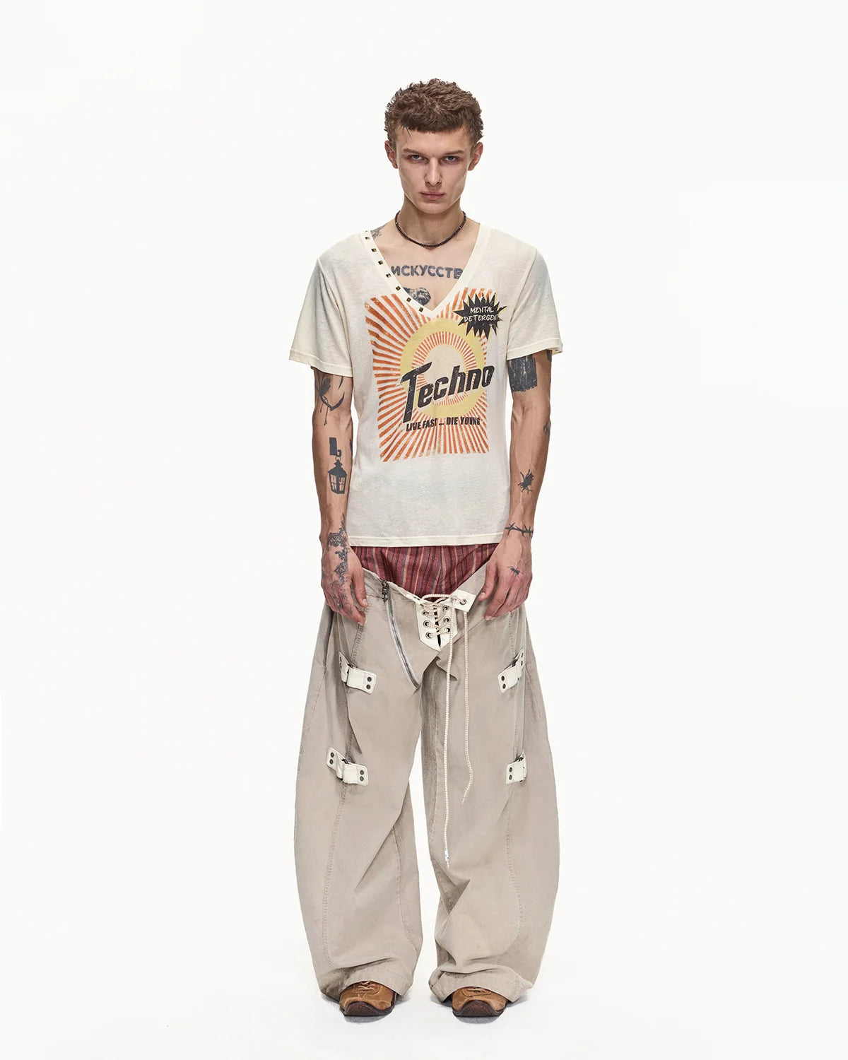 EMO Techno Wash Fitted V-Neck Tee