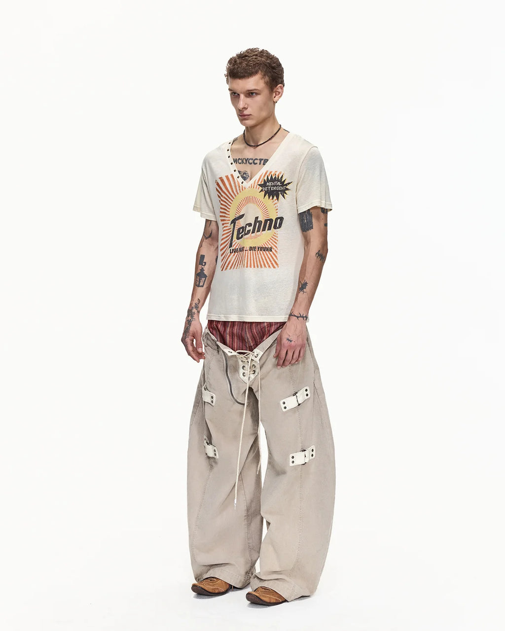 EMO Techno Wash Fitted V-Neck Tee