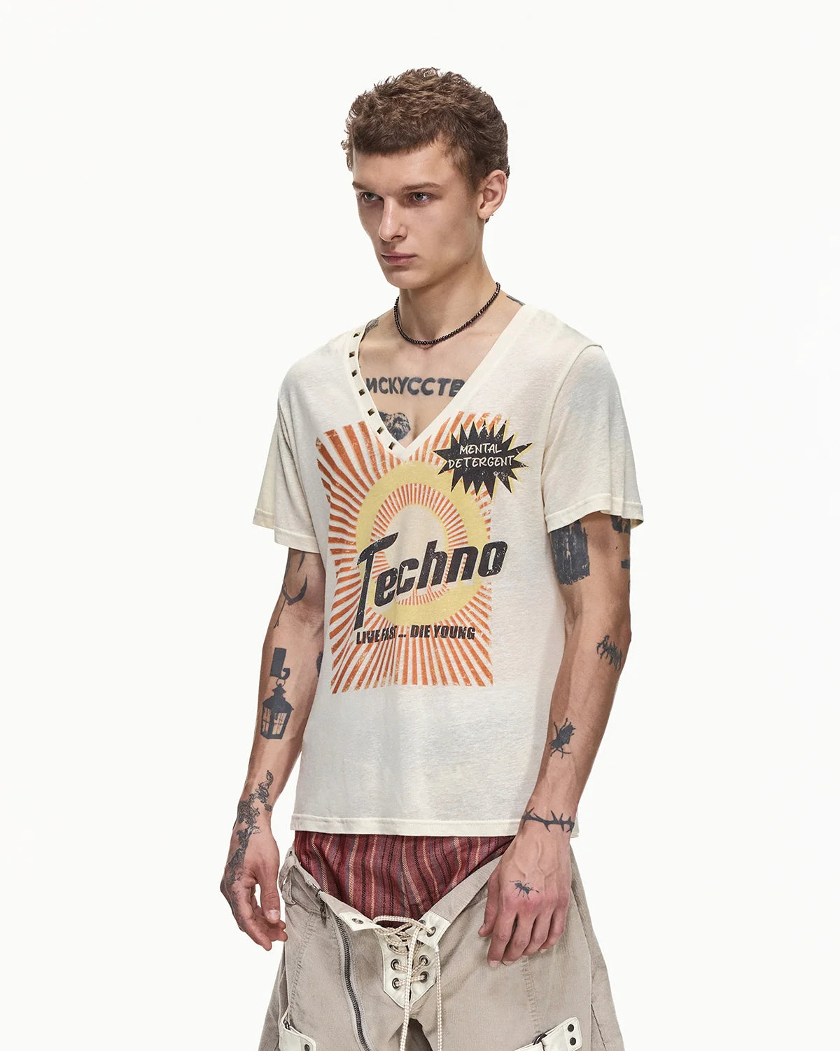 EMO Techno Wash Fitted V-Neck Tee