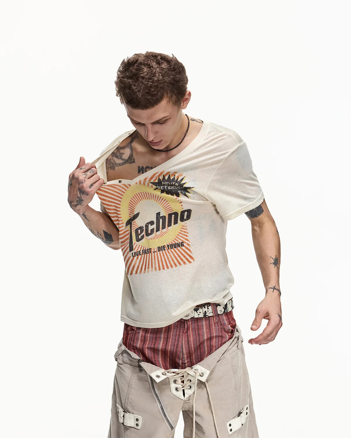 EMO Techno Wash Fitted V-Neck Tee