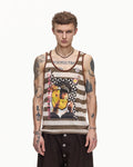 EMO Torn Smiley Stripe Tank