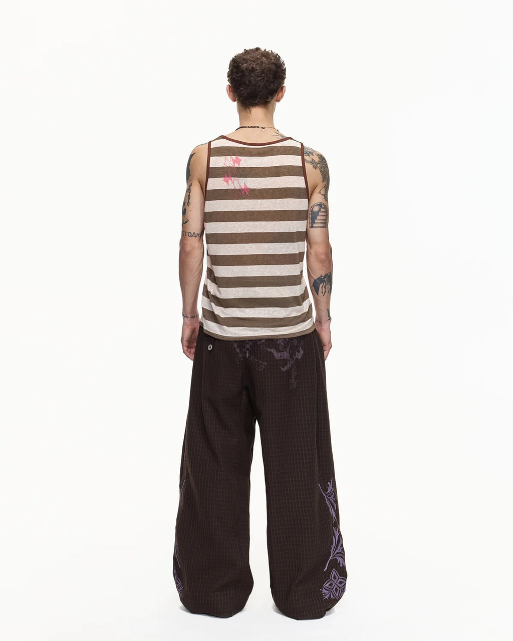 EMO Check-jacquard Wide Leg Trouser