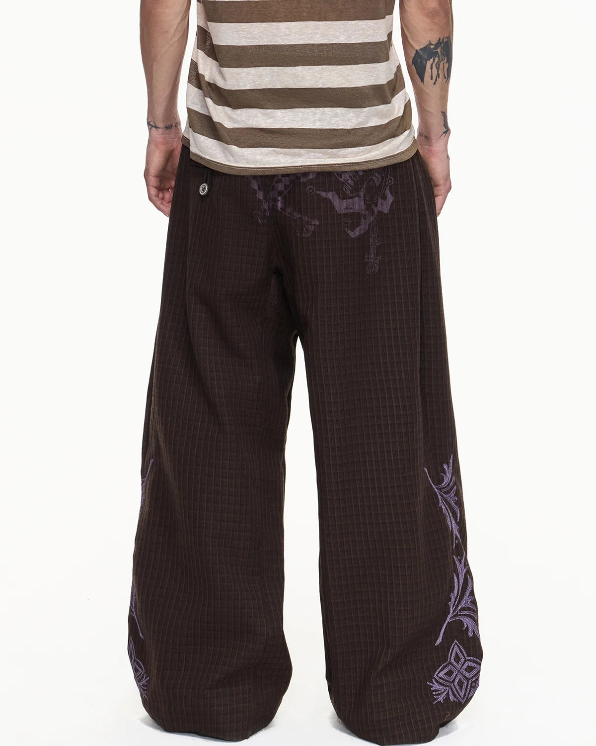 EMO Check-jacquard Wide Leg Trouser – EMOBROTHER EMO Check-jacquard Wide Leg Trouser – EMOBROTHER