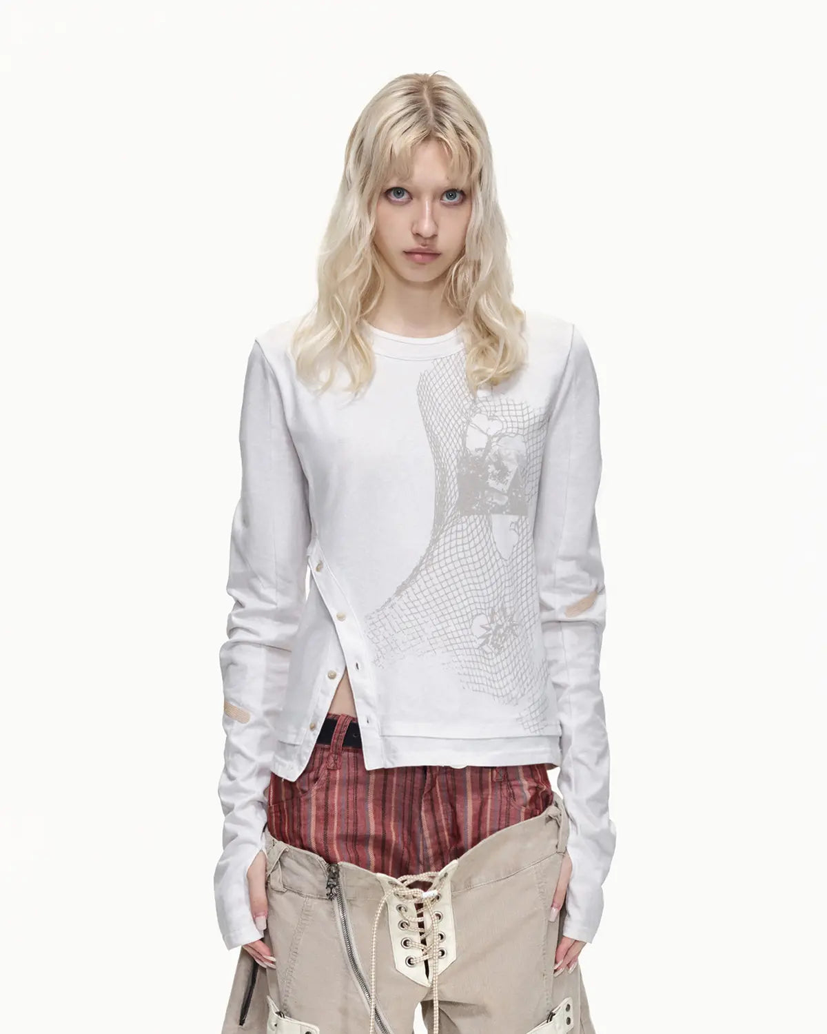 EMO  "Digital Veils" Layered Tee