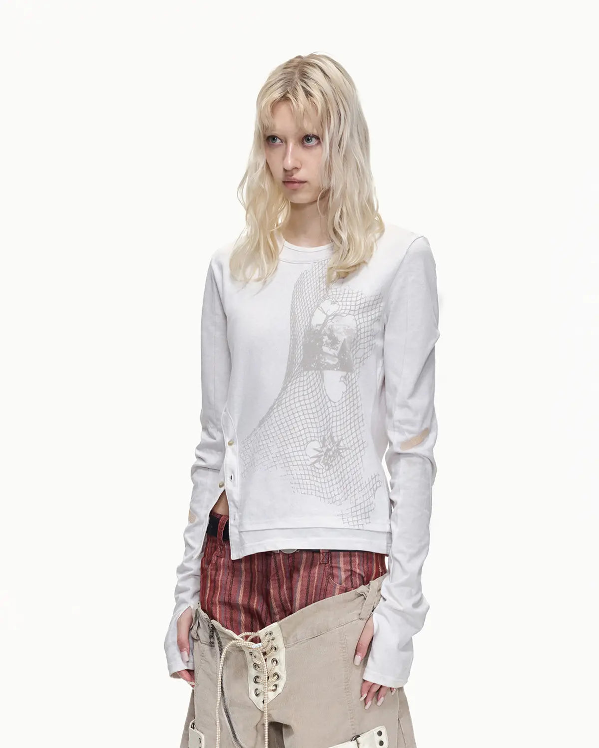 EMO  "Digital Veils" Layered Tee