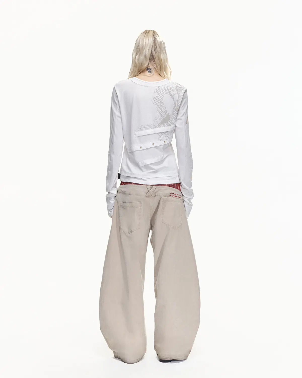 EMO Double Waistline Stripe Cord Pants