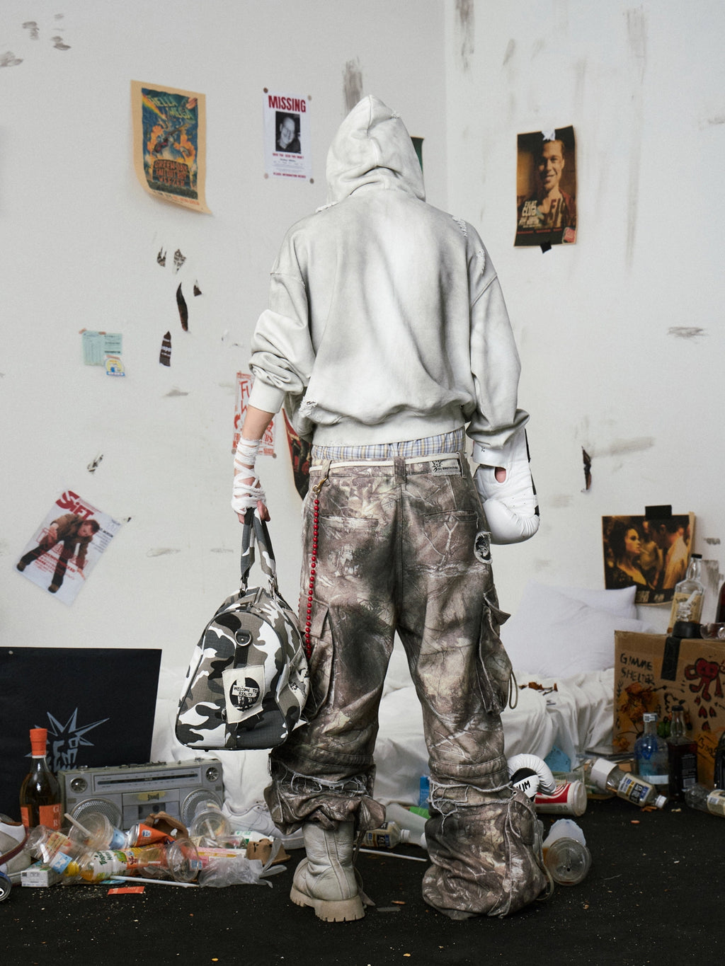 国内未入荷 EMOBROTHER - Dyed Distressed Print Hoodie Dyed 国内未入荷 EMOBROTHER - Dyed Distressed Print Hoodie Dyed