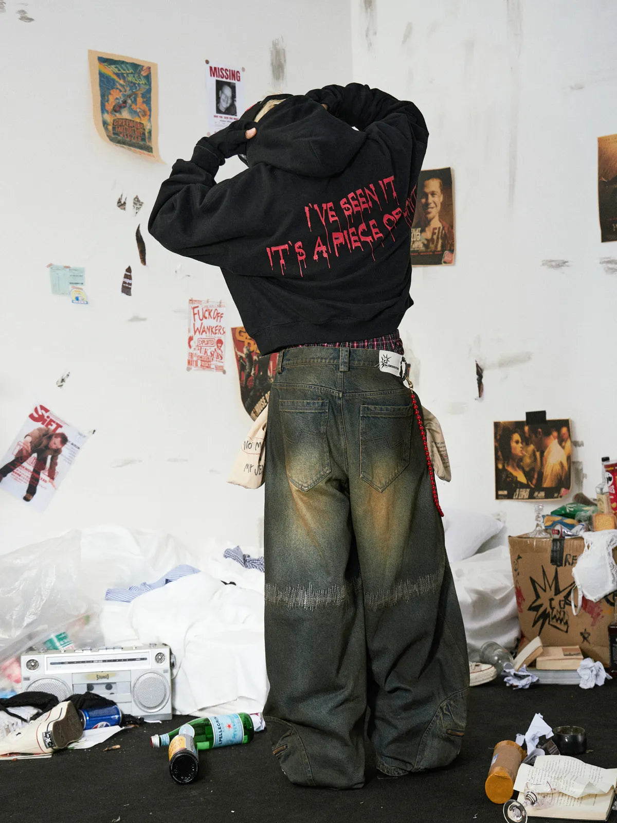 Oxidation Distressed Cargo Jeans