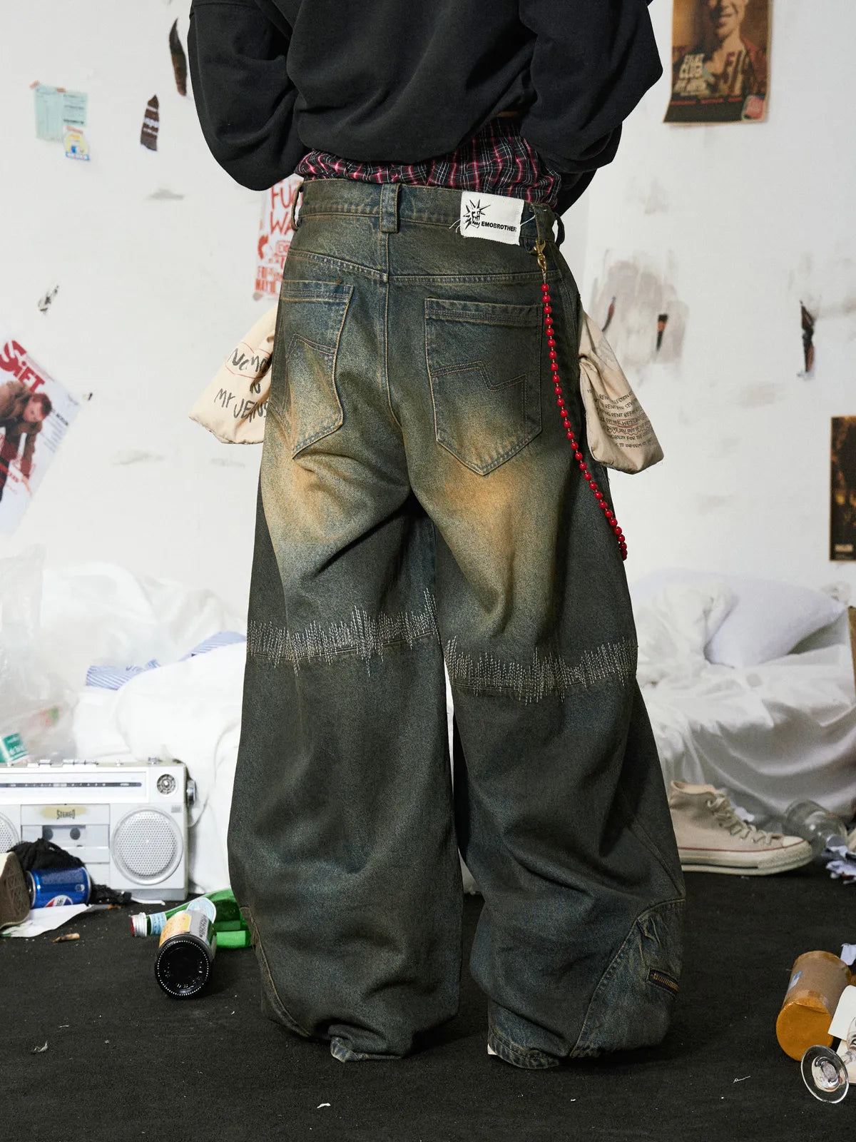Oxidation Distressed Cargo Jeans