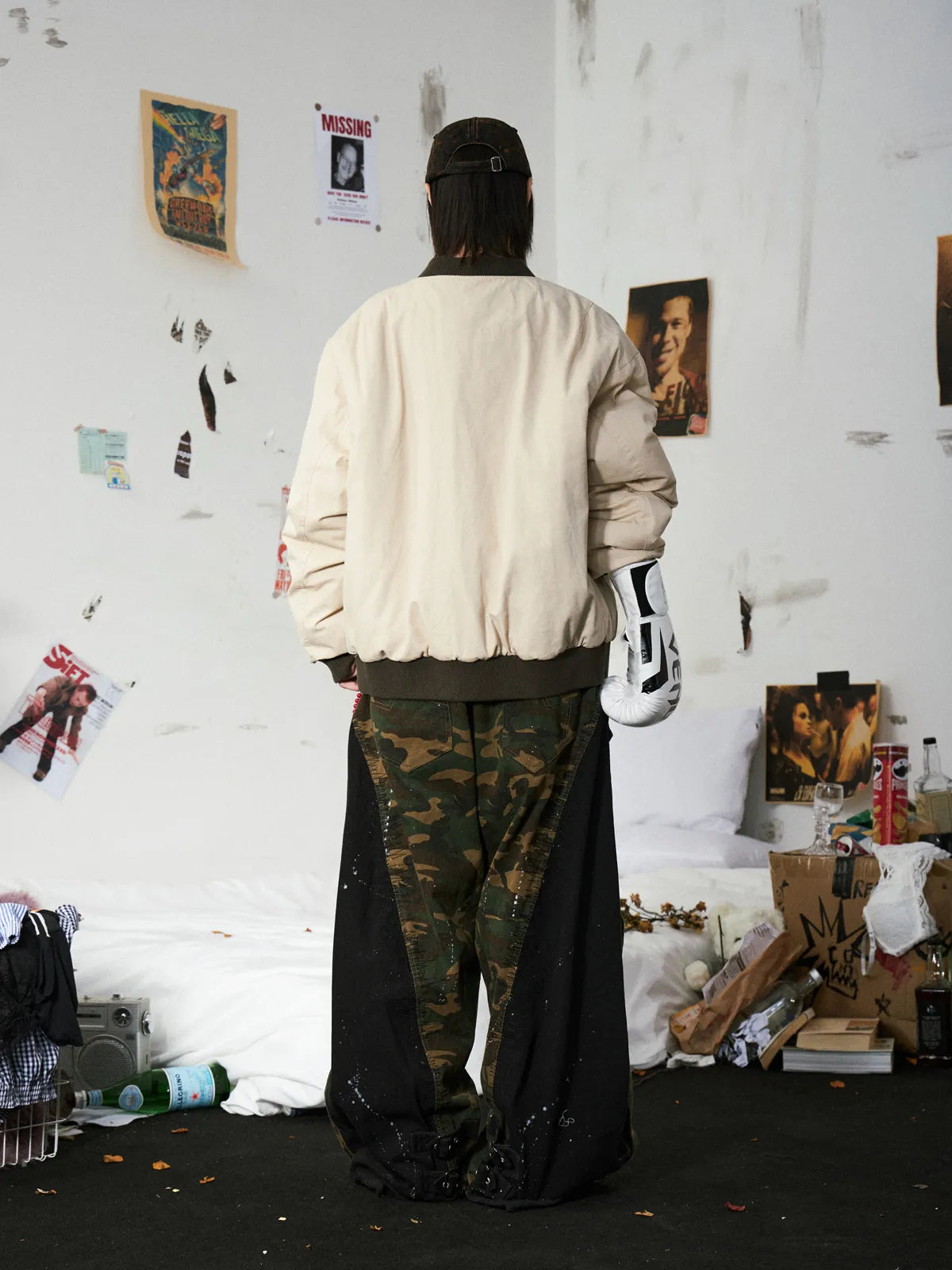 Camo Panel Baggy Cargo Pants