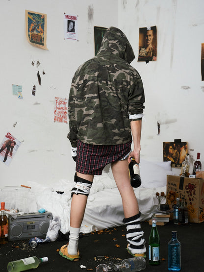 Vintage Camouflage Print Hoodie