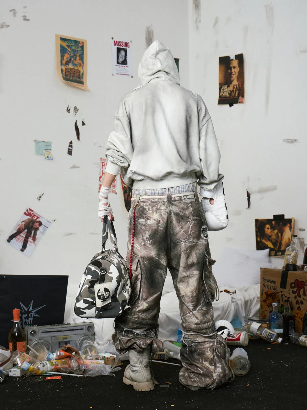 Baggy Cargo Pants with Strap