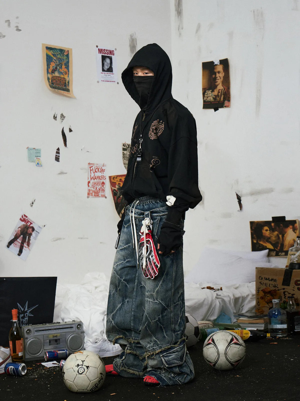 Double Waistband Cargo Jeans