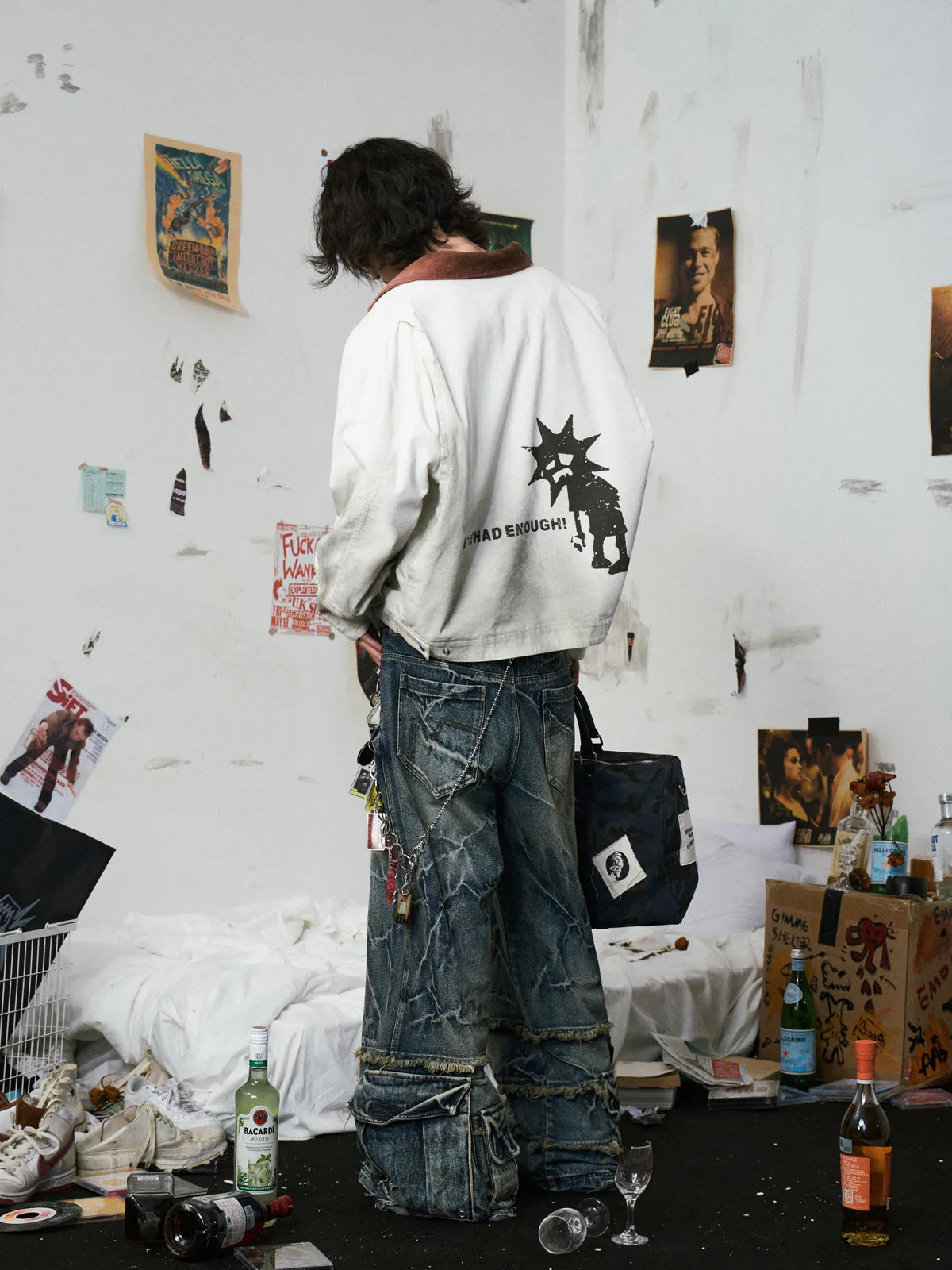 Double Waistband Cargo Jeans