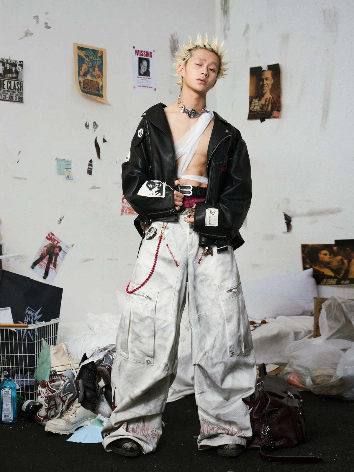 Removable Wide-Leg Overall Pants