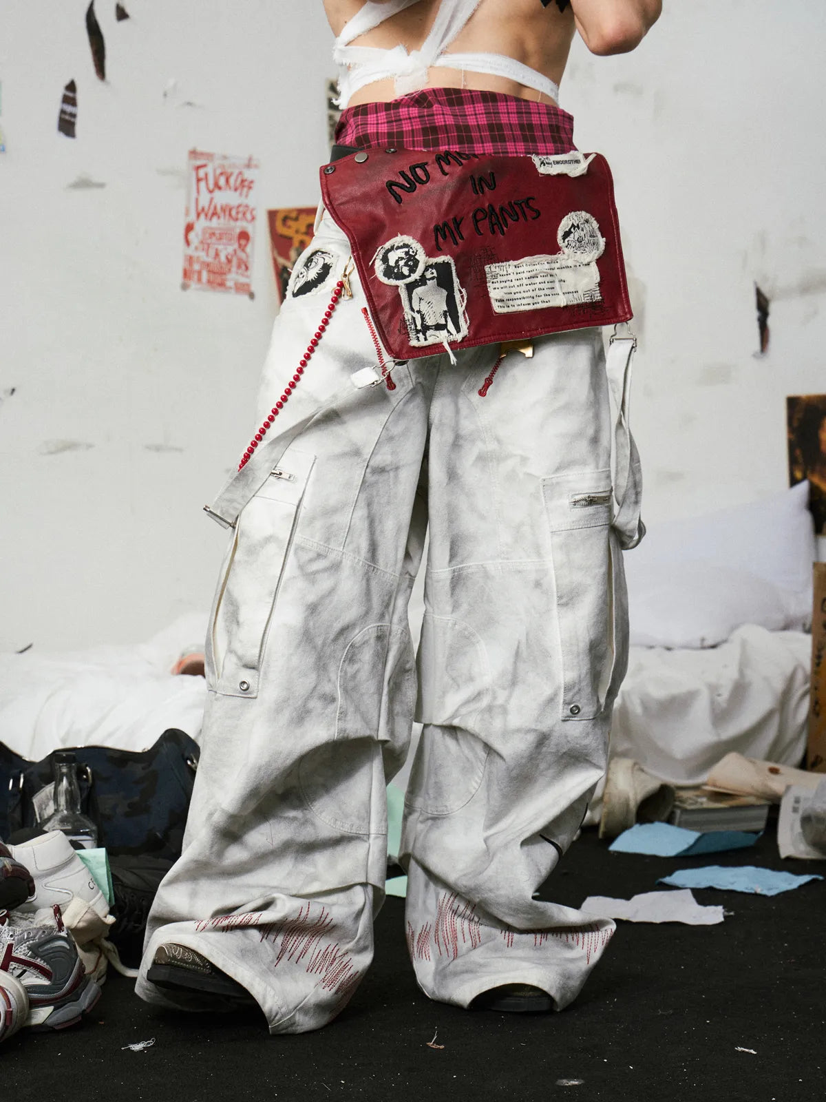 Removable Wide-Leg Overall Pants