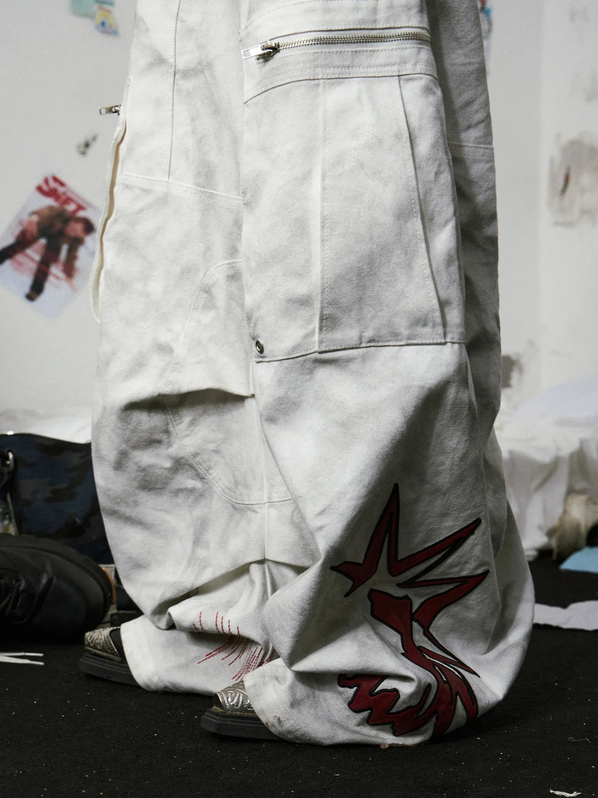 Removable Wide-Leg Overall Pants