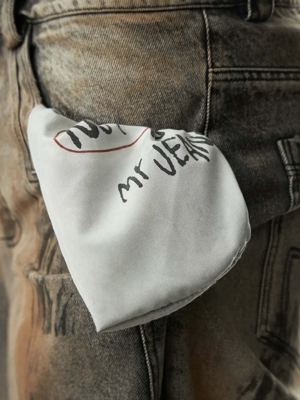 A-line Washed Baggy Jeans