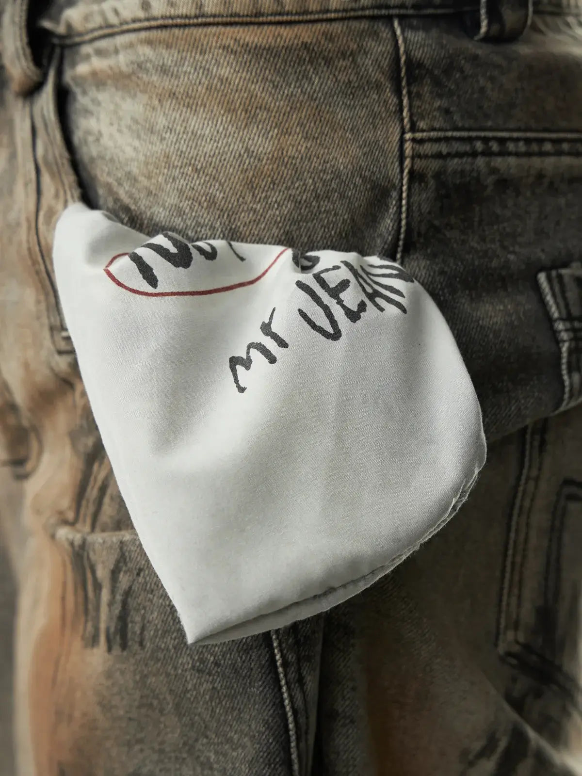 A-line Washed Baggy Jeans