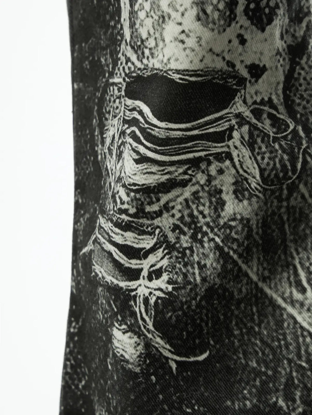 3D Snake Print Flare Jeans