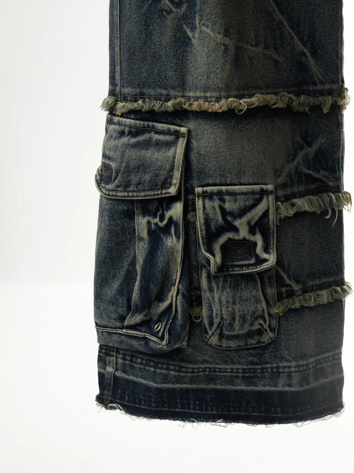 Double Waistband Cargo Jeans