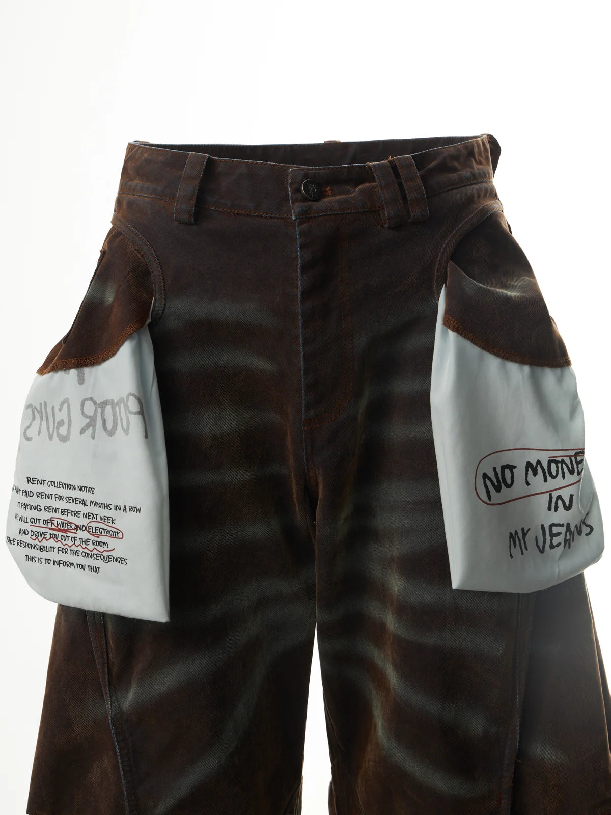 Brown Washed  Baggy Jeans