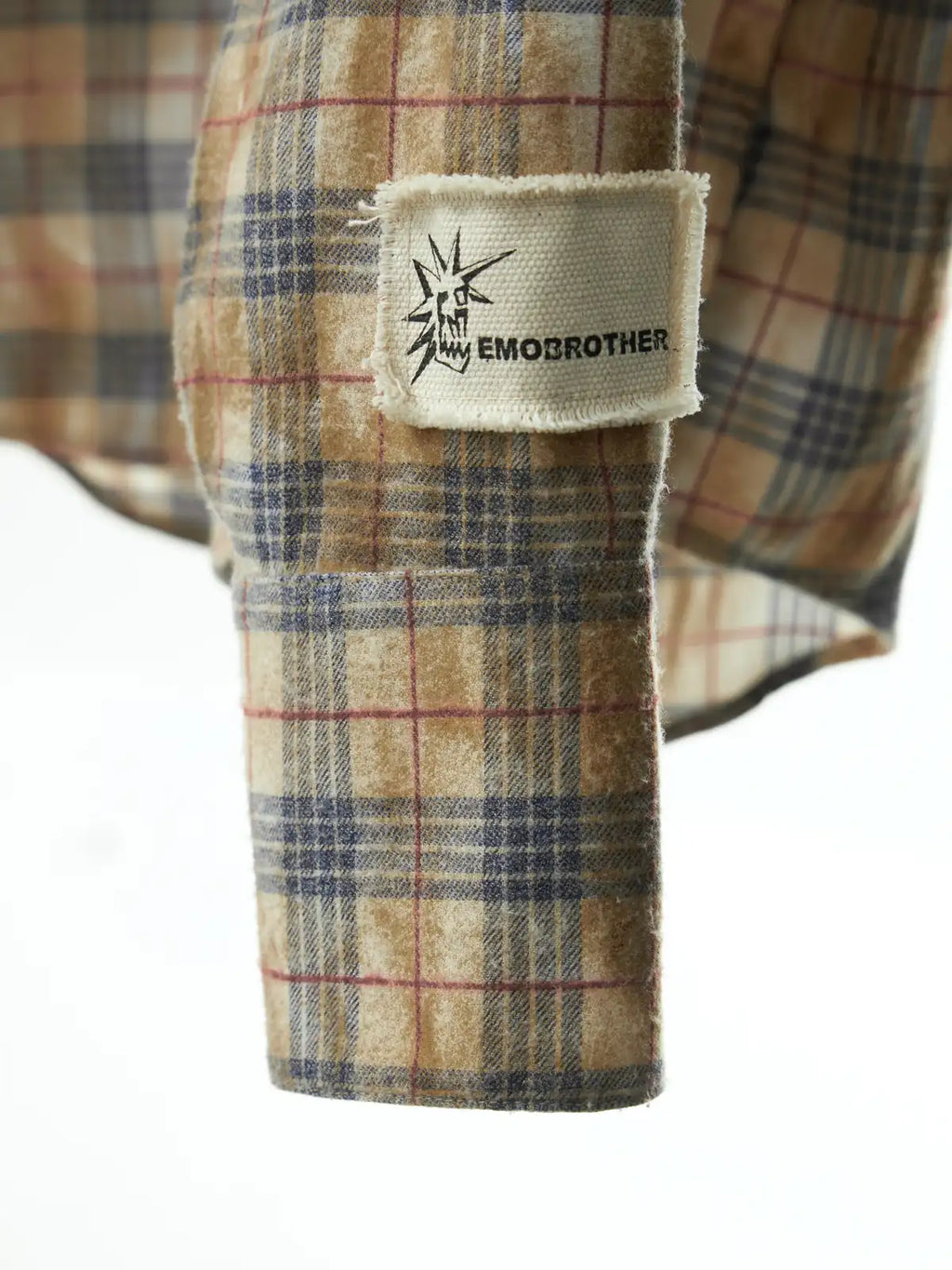 Grunge Patchwork Stain Plaid Shirt