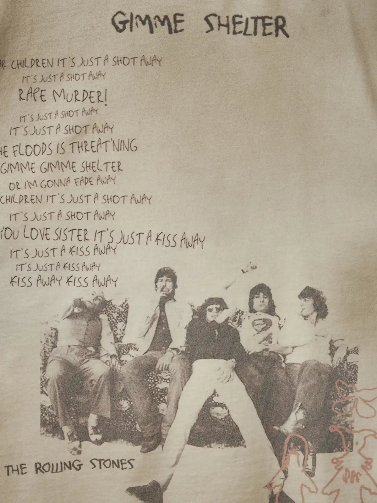 Rock Song Lyrics Printed T-Shirt