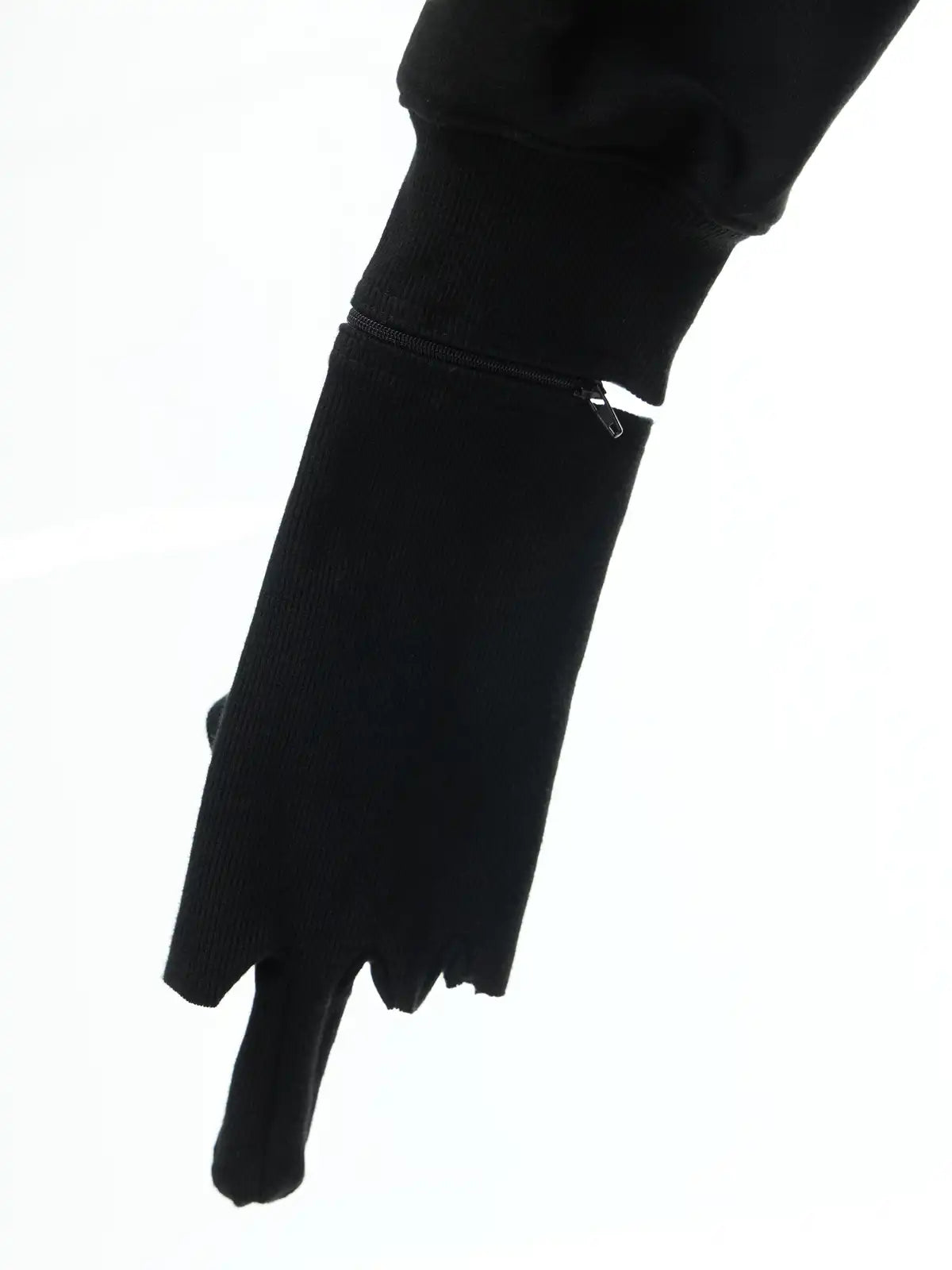 Punk Black Hoodie With Detachable Gloves
