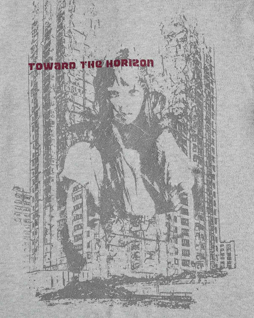 EMO Ruins Graphic Military T-Shirt Gray