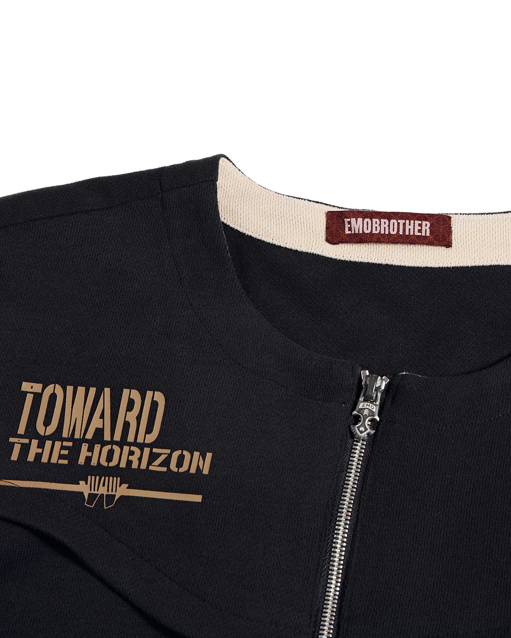 EMO Textured Half-Zip Graphic T-Shirt