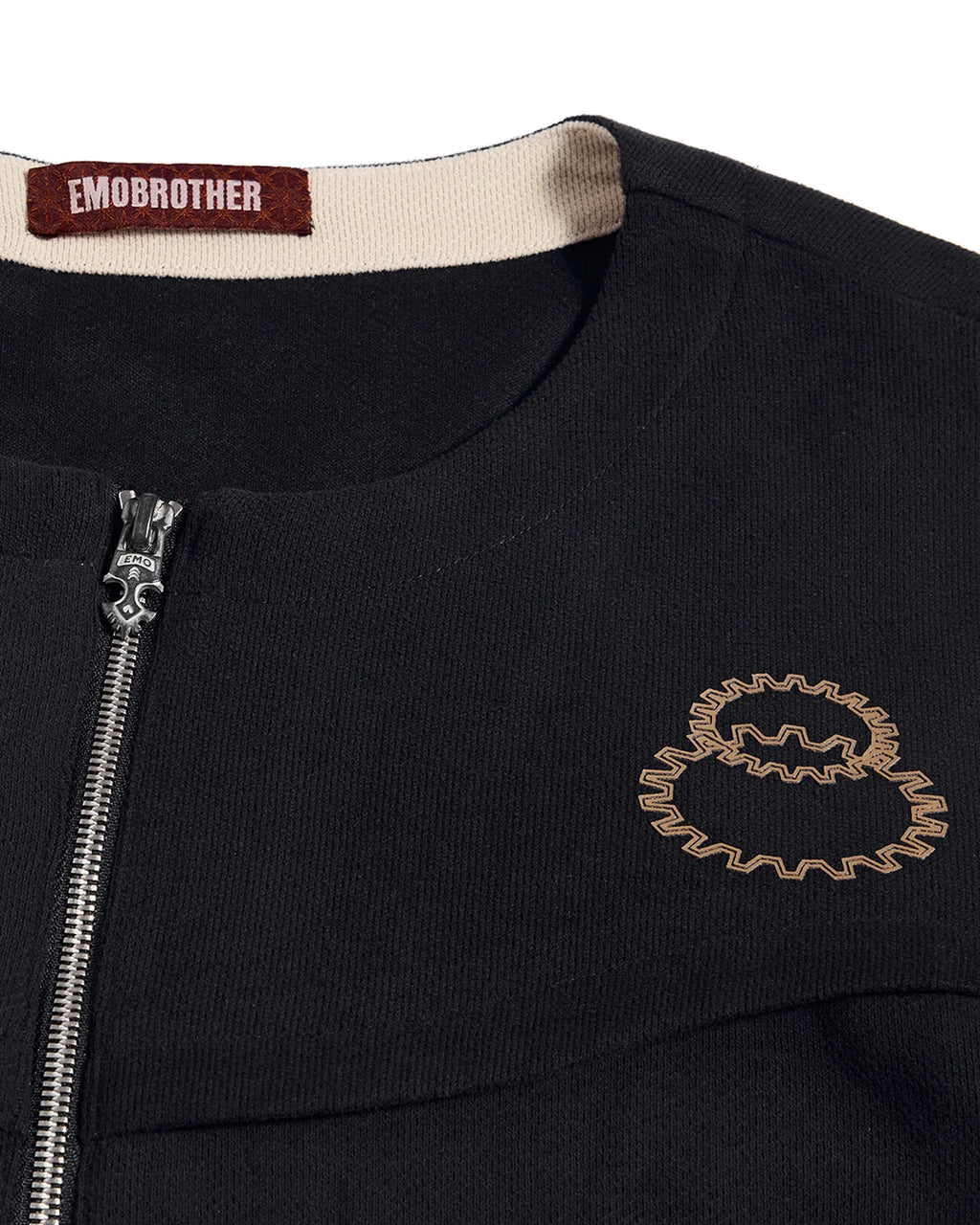 EMO Textured Half-Zip Graphic T-Shirt